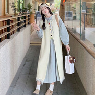 俏皮少女感套裝女秋季襯衫連衣裙彩色紐扣流蘇針織背心裙子兩件套 毛衣馬甲+裙子 S 【建議100斤內(nèi)】