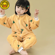 G.duck買(mǎi)家寶寶法蘭絨睡衣嬰兒童裝小男童家居服女童秋冬季防踢睡袋 IL4217雙層法蘭絨連體衣胡蘿卜 80