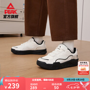 匹克態(tài)極漫游板鞋男秋季鞋新款休閑鞋情侶百搭厚底增高運動(dòng)鞋子男 【男款】帆布白色/黑色-革面款 42