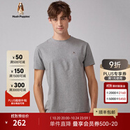 暇步士（Hush Puppies）男裝夏季純色無(wú)憂(yōu)搭圓領(lǐng)短袖T恤 038淺灰3 S