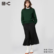 優(yōu)衣庫合作款/女裝打褶裙褲/高腰休閑褲褲子25秋冬新款479698 09 黑色 M /160/68A