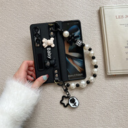 三星（SAMSUNG）【品質(zhì)原裝】適用于三星fold7手機殼w24保護殼w25真皮fold4折疊屏 真皮全包【炫酷黑滿(mǎn)鉆暴力熊】帶手煉掛繩 三星Galaxy_W25