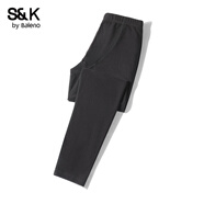 班尼路（Baleno）S&K系列男士秋褲冬季雙面絨保暖修身彈力長(zhǎng)褲休閑簡(jiǎn)約7A抗菌褲子