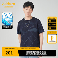 卡賓（CABBEEN）【老花滿印】新疆純棉短袖T恤男2024年夏季新款國(guó)風(fēng) 深藍(lán)色87 XL /180/52