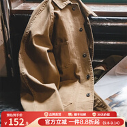 馬登工裝美式復(fù)古重磅夾克男巴黎扣vintage翻領(lǐng)男士外套春秋薄款 咖啡色 【寬松/休閑風(fēng)/衣服男裝】 XL
