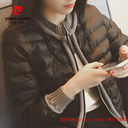 皮爾卡丹（pierre cardin）品牌高檔羽絨棉服外套女士寬松襖子2025新款冬季棉襖輕薄短款棉衣 黑色 M 建議75-90斤