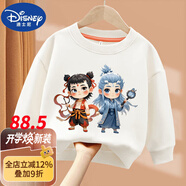 迪士尼（DISNEY）哪吒敖丙兒童衛(wèi)衣親子圓領(lǐng)棉長袖衛(wèi)衣T恤男女童兒童春秋季出游ins 白圓領(lǐng)衛(wèi)衣/春秋/哪吒敖丙魔珠靈 薄款 130 (115-125CM)