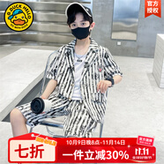 G.DUCKKIDS童裝男童西裝套裝新款兒童西服薄款外套背心短褲男孩夏裝三件套潮 白色 160 建議150-160cm12-13歲