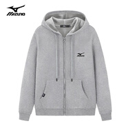 美津濃MIZUNO戶外休閑衛(wèi)衣男春秋冬季連帽開(kāi)衫加絨加厚外套男純色寬松