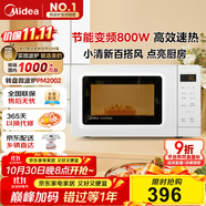 美的（Midea）變頻小清新微波爐 液晶屏幕 磨砂面板 小型20L家用 匠心工藝（PM2002）
