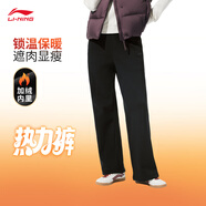 李寧加絨保暖直筒運動(dòng)褲女子2025新款秋冬潮流時(shí)尚百搭衛褲正品