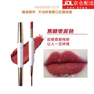 VOODOO CITY魅惑都市雙頭口紅唇線(xiàn)筆不沾杯不易掉色啞光啞光霧面保濕滋潤顯白 肉桂奶茶色+焦糖棗泥色