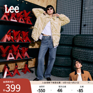 Lee【張凌赫代言】中藍色水洗428懶懶褲高腰女顯瘦寬腿牛仔褲潮流 中藍色1 27