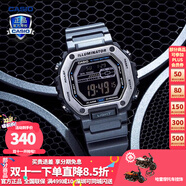 卡西歐（CASIO） 男表女表卡西歐手表男女情侶表學(xué)生時尚運動表太陽能雙顯電子表 MWD-110H-8BVDF格雷灰銀