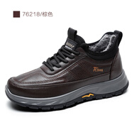 泰和源老北京棉鞋男冬季加絨加厚老人鞋子男保暖鞋防滑軟底休閑爸爸棉鞋 咖色-76218 42