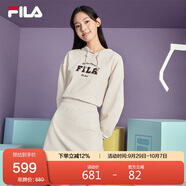 FILA 斐樂(lè )官方女子針織連衣裙2025年時(shí)尚休閑連帽長(cháng)袖衛衣裙