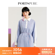 PORTS寶姿女裝春夏新品女裝長袖中長連衣裙RP3D004RFE013 MIX STRIPE XS