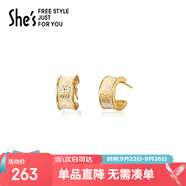She's茜子飾品梔子花環(huán)925銀針耳釘小眾設(shè)計(jì)感耳環(huán)生日禮物送女友