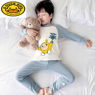 G.duck兒童保暖內衣套裝德絨睡衣男童加厚加絨秋衣秋褲秋冬季套裝男寶寶 德絨TBJ-8801藍色+H114 100碼高90-100重30-35斤