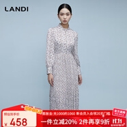 藍(lán)地（LANDI）【商場(chǎng)同款】LANDI優(yōu)雅氣質(zhì)豹紋印花連衣裙女中長款春季新款 紫羅蘭 L