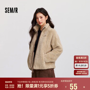 森馬（Semir）外套女插肩袖珊瑚絨仿羊羔毛2024冬季立領(lǐng)寬松夾克109724108003