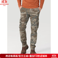 威格（Wrangler）男士休閑長(zhǎng)褲 棉質(zhì)男褲 工裝褲 實(shí)用多口袋 魔術(shù)貼經(jīng)典款耐磨百搭 Brown Jungle Camo 29