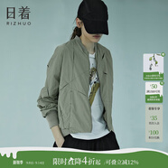 日著（rizhuo）日著原創(chuàng)設(shè)計(jì)女裝2025秋新款城市輕戶外棒球服飛行員夾克短外套 風(fēng)吟綠 S