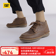 CAT卡特25秋季新品男士戶外經典牛皮低幫休閑鞋 深卡其色 42