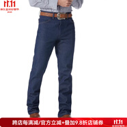威格（Wrangler）男士牛仔褲長(zhǎng)褲中腰純棉男褲直筒褲5口袋經(jīng)典耐磨休閑百搭春秋季 牛仔藍(lán) Navy 29