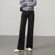逸陽(yáng)喇叭牛仔褲女2025秋季新款顯瘦微喇長(cháng)褲子 黑色-不易褪色 28
