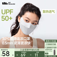 蕉下（beneunder）面膜防曬口罩騎行口罩女高顏值輕薄無痕防曬面罩護臉基尼藍煙灰