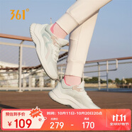 361°運動(dòng)鞋女秋季網(wǎng)布透氣健身輕便休閑厚底慢跑步鞋子女682232210-1