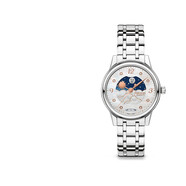 萬寶龍（MONTBLANC）手表女 寶曦系列自動機械鑲鉆日歷晝夜顯示腕表 30mm鋼帶白盤129757