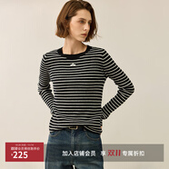 LILY【100美麗諾綿羊毛】冬新款女裝修身多色圓領(lǐng)針織衫打底 525碳黑 M