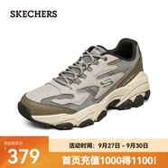 斯凱奇（Skechers）新款男款運(yùn)動(dòng)鞋戶(hù)外復(fù)古潮流百搭厚底舒適老爹鞋時(shí)尚休閑鞋 灰色/橄欖色/GYOL 41