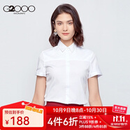 G2000女裝季新款休閑短袖上衣 通勤職業(yè)OL襯衫女 白色/00 S /34
