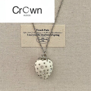 CROWN KUDOSins小眾草莓鑲鉆項鏈女韓系簡(jiǎn)約可愛(ài)甜美設計感輕奢毛 白草莓項鏈