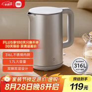 米家小米燒水壺電熱水壺煮水壺熱水壺家用S1 雙鋼雙層設計316食品級不銹鋼內膽大功率1.7L
