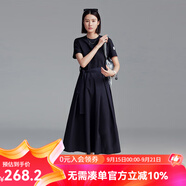 雲(yún)上生活【城市慢游裙】針?biāo)罂椘唇友鼛昭B衣裙L9517X 藍(lán)梅色 M