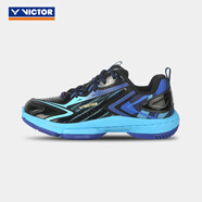 VICTOR Victory 970Jr羽毛球鞋童鞋穩定防滑透氣青少年運動(dòng)鞋 新色A970JR-CF黑_夏威夷藍 32