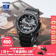 卡西歐（CASIO） 男表女表卡西歐手表男女情侶表學(xué)生時(shí)尚運(yùn)動(dòng)表太陽能雙顯電子表 AQ-S820W-1AVPF黑豹 太陽能