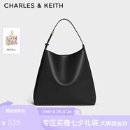 CHARLES&KEITH大容量通勤子母單肩包托特包包女包生日七夕禮物CK2-40270966-1 Black黑色（新色） L