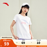 安踏（ANTA）【快干棉】T恤男女同款2025夏季情侶吸濕排汗LOGO寬松休閑短袖t恤 【女款-大logo】純凈白8115-1 S /男165 女160
