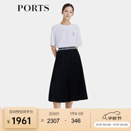 PORTS寶姿商場同款早春新品女裝ROBBI聯(lián)名顯瘦百褶裙SP8S004HWP024 黑色 XS (2)