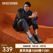 斯凱奇（Skechers）男士老爹鞋復古潮流百搭運動鞋厚底舒適減震耐磨休閑運動鞋 51241-炭灰色/黑色/CCBK 40
