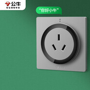 公牛（BULL）開(kāi)關(guān)插座 語(yǔ)音插座 16A三孔紅外語(yǔ)音控制智能空調(diào)插座灰色GTQZ104