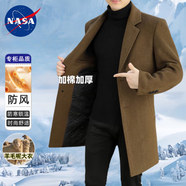 nasawassup高端毛呢大衣男士秋冬季中長款外套商務休閑西裝領羊毛呢子外套男 駝色【鄂爾多斯產(chǎn)/綿羊毛】 M 170 建議【90-110斤】