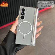 三星（SAMSUNG）【品質(zhì)原裝】適用三星fold6手機(jī)保護(hù)殼新款zfold7冰感散熱Z Fold6 中軸款【透明色磁吸款】_全透明丨薄裸肌手感硬殼 三星_W24