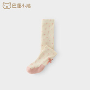 巴厘小豬女童打底褲襪春秋款波點(diǎn)長(cháng)褲寶寶連腳褲嬰兒連體褲襪春裝兒童褲子 粉白波點(diǎn) 6-12月 80