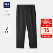 海瀾之家（HLA）休閑褲男輕商務(wù)時(shí)尚系列四面彈力褲子男25春夏季 黑色26 HKCAW2J013A 38 180/96A推薦171~180斤